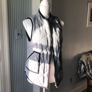 Quilted black trim vest